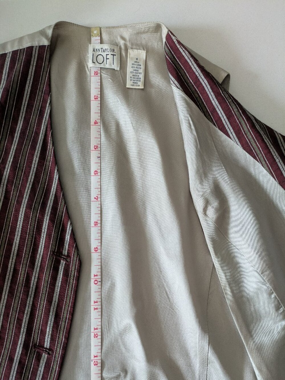 Vintage Ann Taylor Loft Striped Linen Blend Vest Size 8 | Versatile capsule chic - Picture 12 of 13